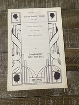 I Love Little Willie Sheet Music - $41.98