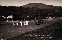 Vintage Negative; Native Lawn Mower In Use; Hong Kong, China; Circa 1912 - £27.61 GBP