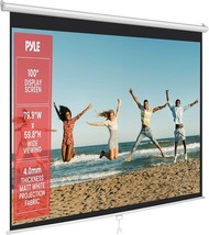 Pyle PRJSM1006 100&quot; Manual Pull Down Projector Screen w/ Auto-Locking (O... - $1,592.03 MXN