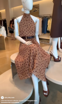 ZARA BNWT 2025. BROWN POLKA DOT MIDI DRESS BELTED HALTER NECK. 8642/802/930 - $2,027.26 MXN