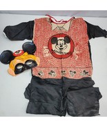 RARE Vintage Disney Mickey Mouse Mouseketeer Costume &amp; Mask - READ DESCR... - £52.97 GBP