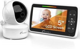 Baby Monitor 5” Large Display Video w Remote Pan-Tilt-Zoom &amp; More NEW - £65.00 GBP