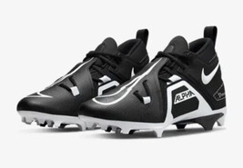 Nike Alpha Menace Pro3 Black White Football Cleats Men Size 12 CT6649-001 No Box - £47.07 GBP