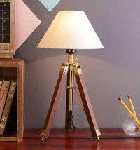 Wooden Tripod Poly Table Tripod Lamp Beautiful Design Home Office décor - £78.44 GBP