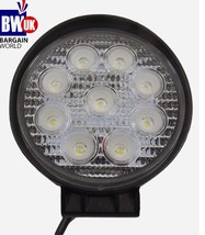 27w 9 LED Driving Work Light Flood Lamp Offroad Trailer SUV ATV 4x4 Round - $10.79