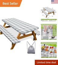 Durable 3-Piece Picnic Tablecloth Set for 72" Rectangular Tables - Outdo... - $37.61