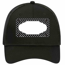 Black White Quatrefoil Center Scallop Novelty Black Mesh License Plate Hat - £22.92 GBP