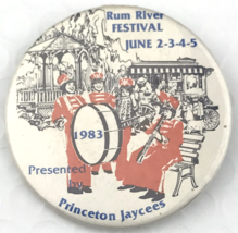 Rum River Festival 1983 Vintage Pin Button Pin-back Princeton Jaycees Ju... - $10.50