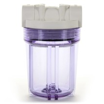 Hydronix HF3-5CLWH38, 5&quot; Clear Housing with White Rib Cap For RO &amp;, 3/8&quot;... - $36.99