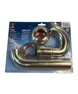 Keeney P Trap Kit 1 1/2&quot; or 1 1/4&quot; Nickel Finish Kitchen Bathroom Sink D... - $19.00 CAD
