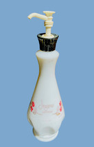 Vintage Jergens Lotion Milk Glass Jar White Pink Floral Empty Still Scented - $18.50