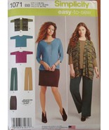 Simplicity Pattern 1071 Misses Knit Skirt Pants Top Vest M~XXL Uncut - $165.85 MXN