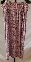 NWT Ann Taylor Loft Outlet Burgundy &amp; White Stretch Knit Long Skirt Size Large - £19.60 GBP