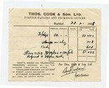 Thos Cook &amp; Son Foreign Exchange Currency Conversion Receipt Baghdad Ira... - $27.72