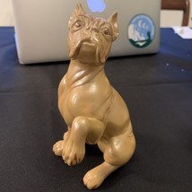 Ceramic Dog Boxer figurine Atlantic Mold 5” Tall Paw Up Hand Painted (5A3) - $23.36
