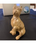 Ceramic Dog Boxer figurine Atlantic Mold 5” Tall Paw Up Hand Painted (5A3) - $23.36