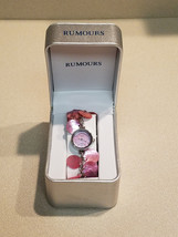 Rumours Ladies Silvertone Pink Shell Design Charm Bracelet Watch #18912 ... - $29.65