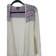 Eddie Bauer Cardigan Sweater 2XL Womens Plus Size 3/4 Sleeve White See Through - £15.73 GBP