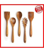 Handcrafted Acacia Wooden Spoon Set: 5 Essential Utensils for Cooking an... - $42.68 CAD