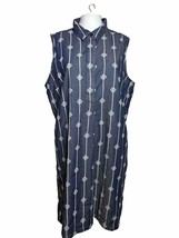 Liz Claiborne Womens XL Sleeveless Nautical Denim Dress Blue Coastal Cru... - $20.75
