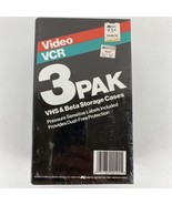 Lot of 3 NEW Black VHS Or Beta Tape Storage Cases Empty Clamshell NOS Se... - £3.88 GBP