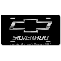 Chevy Silverado Inspired Art on Black FLAT Aluminum Novelty License Tag Plate - £14.17 GBP
