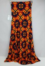 NWT LuLaRoe Maxi Skirt Blue &amp; Orange With Aztec Design Size XXS - $15.51