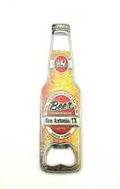 San Antonio Texas Souvenirs Beer Bottle Shape Opener Enamel Fridge Magnet Orange - £11.07 GBP