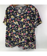 Despicable Me Scrub Top Womens Size XL Extra Large Minions Black WM40T72... - £20.23 GBP