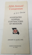 Associated General Contractors of Missouri 1976 Convention 50th Annual P... - £14.59 GBP