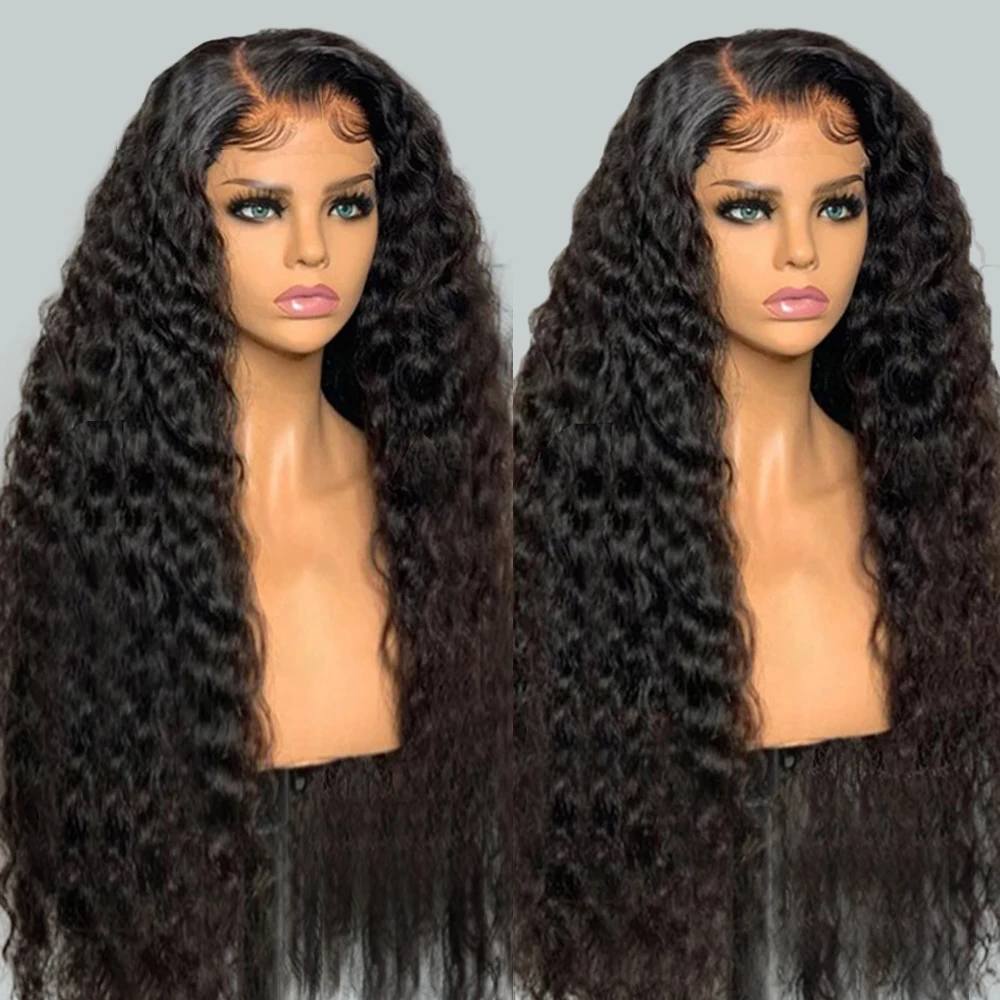 Deep Wave 13x6 Hd Lace Frontal Wig Transparent Curly Lace Front Human Hair Wi - £49.77 GBP+