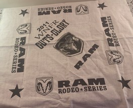 Dodge Ram Rodeo Series 2011 WNFR Guts Glory White Square Bandana 21 Inch - £8.38 GBP