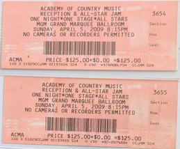 2 Academy of Country Music Reception Apr 5 2009 MGM Grand Las Vegas Tick... - $6.90 CAD