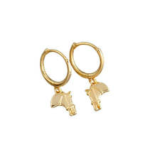 Anyco Earrings Gold Plated Luxury Creative Horse Head Tassel Stud For Women Girl - £22.04 GBP
