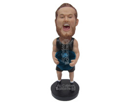 Custom Bobblehead Male Weightlifter Trying His Best To Lift The Heavy Weight - S - £71.58 GBP