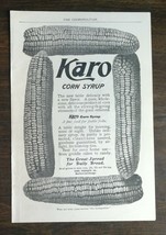 Vintage 1904 Karo Corn Syrup Corn on The Cob Full Page Original Ad - 721 - $6.64