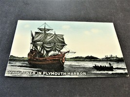 Mayflower Ship in Plymouth Harbor, Massachusetts- Unposted 1900s Postcard. - £15.98 GBP