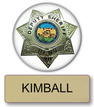 RENO 911 Officer KIMBALL pin Fastener Name Badge &amp; Deputy Button Hallowe... - £14.08 GBP