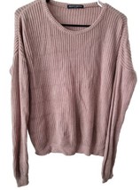 Brandy Melville Sweater Dusty Pink Pull Over Cable Knit One Size Medium Italy  - £15.19 GBP