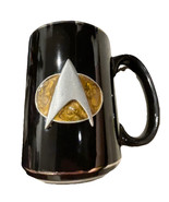Star Trek Mug Ceramic Pewter Emblem By Rawcliff Blue with Silver Trim 1994 - $245.38 MXN