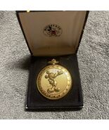 Mickey Mouse Pocket Watch Vintage By Colibri Swiss Movement Gold Tone - €86,02 EUR