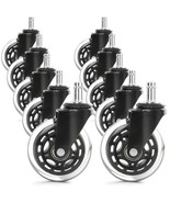 10Pcs 3 Inch Office Chair Caster Rubber Swivel Wheels Replacement Heavy ... - £45.95 GBP