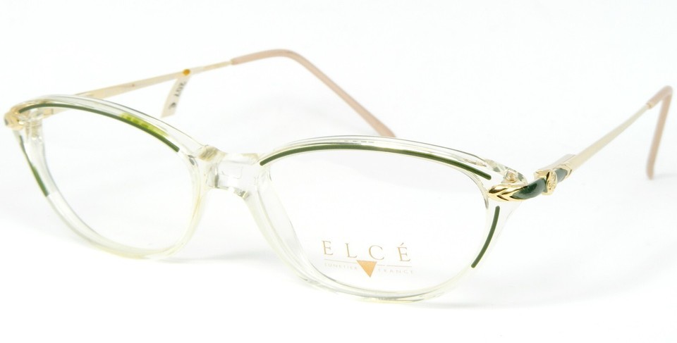 ELCE DIV-71 3003 CLEAR GREEN /GOLD EYEGLASSES GLASSES FRAME 52-16-135mm ... - $76.48