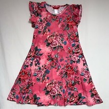 Pink Floral Fit &amp; Flare Dress Girls 4-5 Spring Summer Sun Dress Soft Ado... - £16.25 GBP