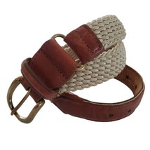Lands&#39; End 506 Leather Stretch Canvas Brass Buckle Made in USA Boy&#39;s Siz... - $4.99
