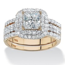 Wedding Engagement Ring Princess Cut 14K Gold Sterling Sterling 6 7 8 9 10 - £211.10 GBP
