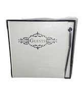 Wedding Guest Book With Silver colored Pen in Gift Box 10 by 11 inch - £10.60 GBP