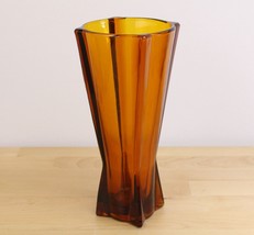 Vtg Anchor Hocking Rocket Vase 9” Amber Atomic Mid Century Modern 1960s - £19.13 GBP