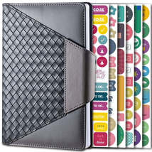 A5 PU Leather Knitting Planner Notebook Undated Weekly Plan Book(Gray) - £6.40 GBP
