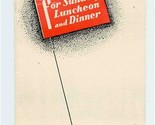 Blue Boar &amp; Britling Cafeterias Sunday Luncheon &amp; Dinner Menu August 1940 - $37.62